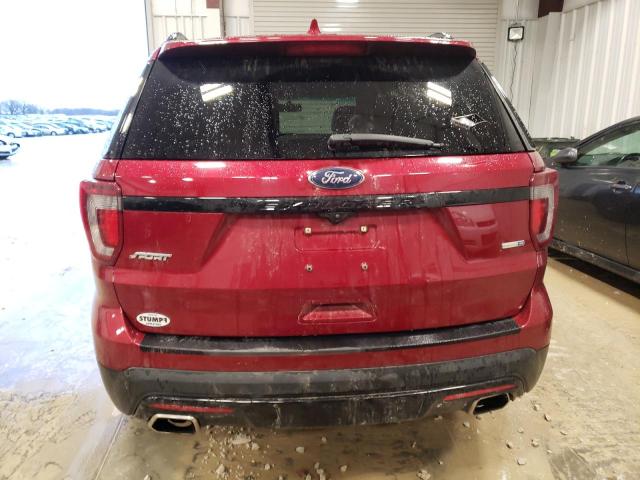 1FM5K8GTXHGA67749 - 2017 FORD EXPLORER SPORT RED photo 6