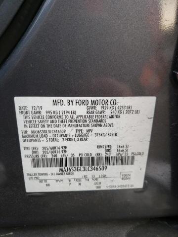 MAJ6S3GL3LC346509 - 2020 FORD ECOSPORT SE GRAY photo 13