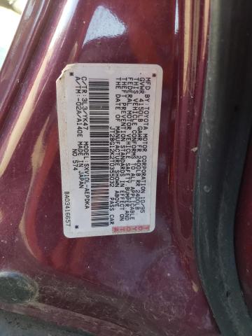 JT2BG12K2T0355032 - 1996 TOYOTA CAMREY DX RED photo 12