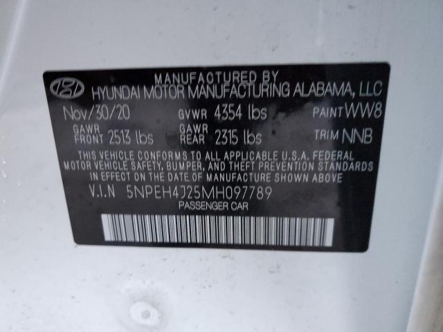 5NPEH4J25MH097789 - 2021 HYUNDAI SONATA LIMITED WHITE photo 12