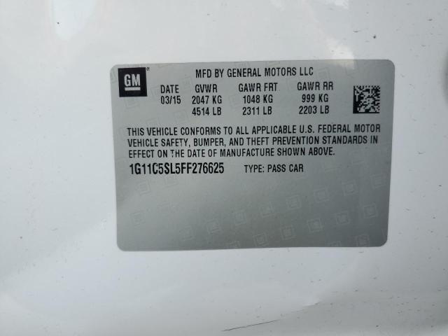 1G11C5SL5FF276625 - 2015 CHEVROLET MALIBU 1LT WHITE photo 13