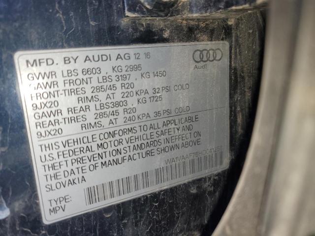 WA1VAAF76HD041258 - 2017 AUDI Q7 PRESTIGE შავი ფოტო 13