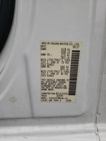 1N6BF0KY3HN811555 - 2017 NISSAN NV 1500 S WHITE photo 13