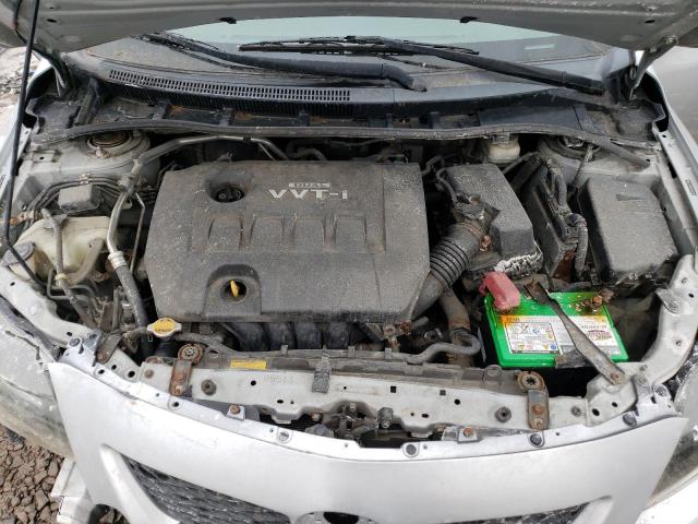 2T1BU4EE5AC221299 - 2010 TOYOTA COROLLA BASE SILVER photo 11