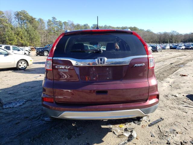 2HKRM4H71GH676314 - 2016 HONDA CR-V EXL BURGUNDY photo 6