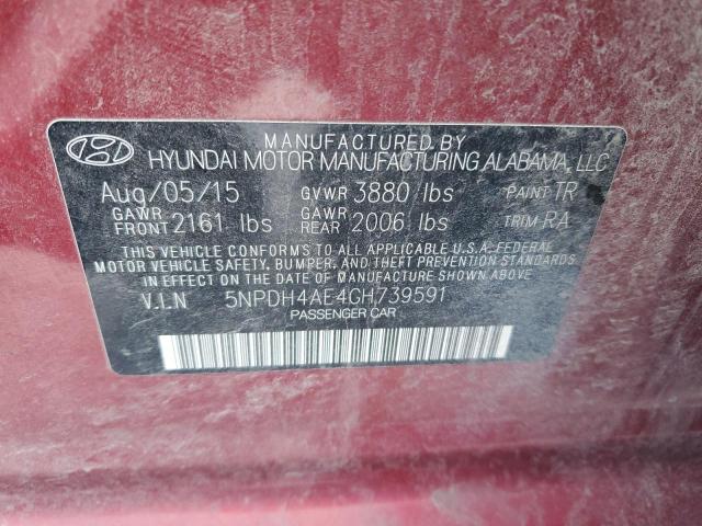 5NPDH4AE4GH739591 - 2016 HYUNDAI ELANTRA SE RED photo 13