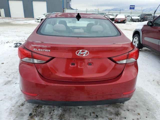 5NPDH4AE4GH739591 - 2016 HYUNDAI ELANTRA SE RED photo 6