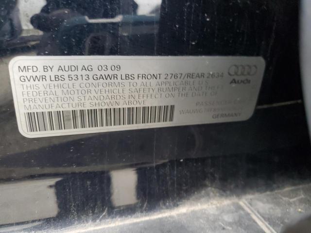 WAUWG74F89N050624 - 2009 AUDI A6 PRESTIGE BLACK photo 12