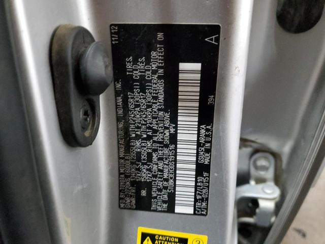 5TDBK3EH3DS191516 - 2013 TOYOTA HIGHLANDER BASE Күміс фото 12