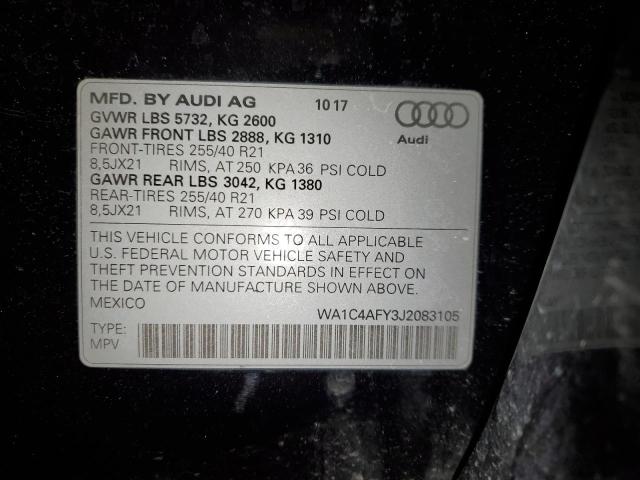 WA1C4AFY3J2083105 - 2018 AUDI SQ5 PRESTIGE BLUE photo 12