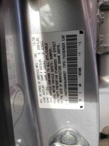 1HGCP26869A086957 - 2009 HONDA ACCORD EXL SILVER photo 12