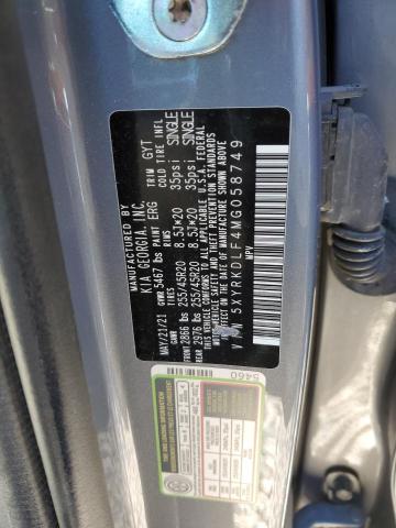 5XYRKDLF4MG058749 - 2021 KIA SORENTO SX GRAY photo 13