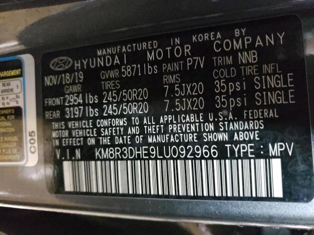 KM8R3DHE9LU092966 - 2020 HYUNDAI PALISADE SEL BLUE photo 13