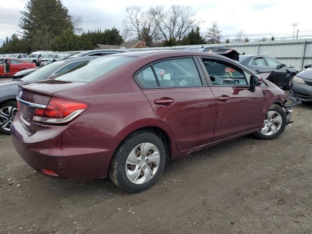 2HGFB2F51DH535991 - 2013 HONDA CIVIC LX BURGUNDY photo 3