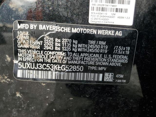 5UXUJ3C53KLG52850 - 2019 BMW X4 XDRIVE30I BLACK photo 12