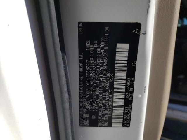 5TBET34186S540177 - 2006 TOYOTA TUNDRA DOUBLE CAB SR5 WHITE photo 12