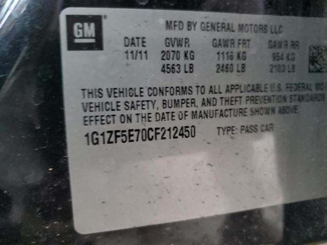 1G1ZF5E70CF212450 - 2012 CHEVROLET MALIBU 3LT 黑色 照片 12