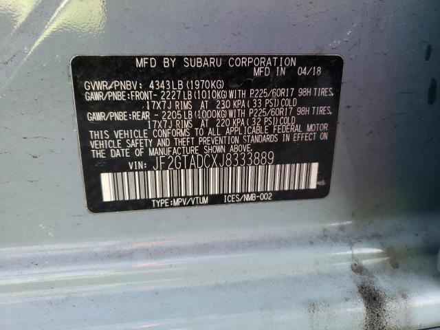 JF2GTADCXJ8333889 - 2018 SUBARU CROSSTREK PREMIUM 蓝色 照片 12