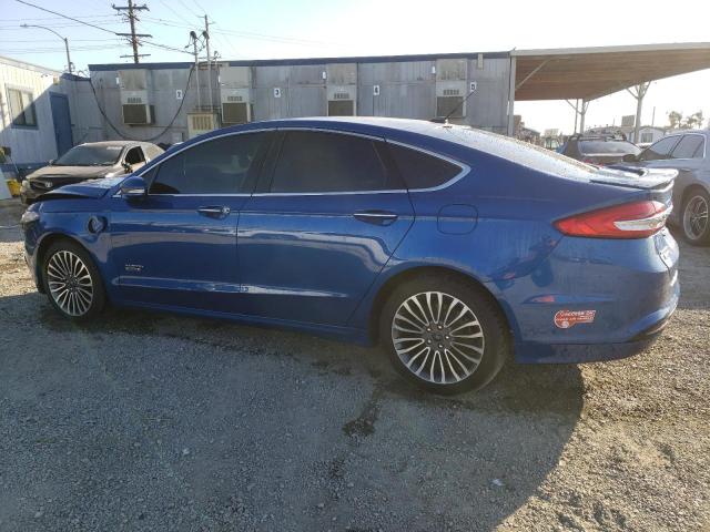 3FA6P0SU3HR306049 - 2017 FORD FUSION TITANIUM PHEV BLUE photo 2