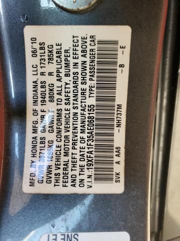 19XFA1F35AE068155 - 2010 HONDA CIVIC VP GRAY photo 12