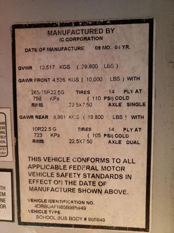 4DRBUAFN65B985949 - 2005 IC CORPORATION 3000 ყვითელი ფოტო 10