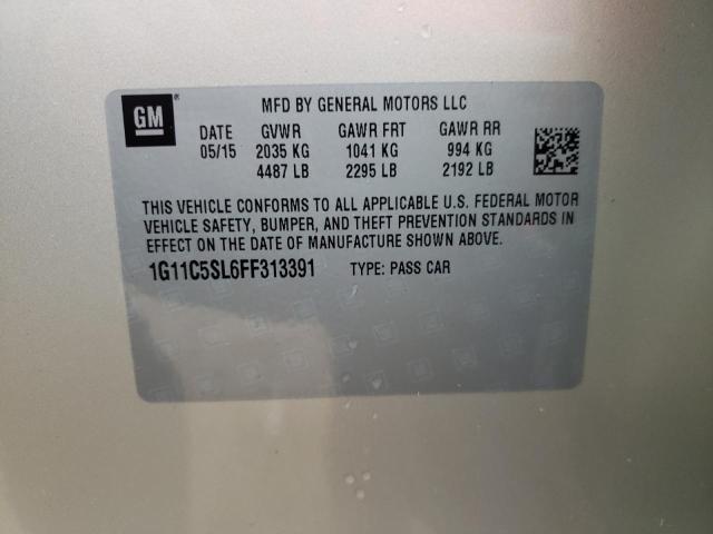 1G11C5SL6FF313391 - 2015 CHEVROLET MALIBU 1LT ოქროსფერი ფოტო 12