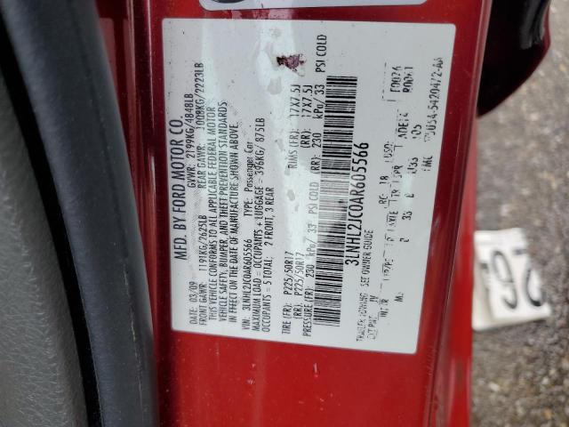 3LNHL2JC0AR605566 - 2010 LINCOLN MKZ RED photo 12