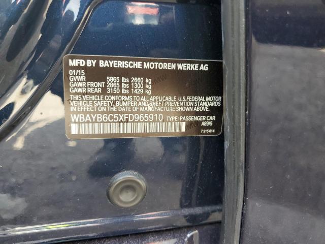 WBAYB6C5XFD965910 - 2015 BMW 750 XI BLUE photo 12