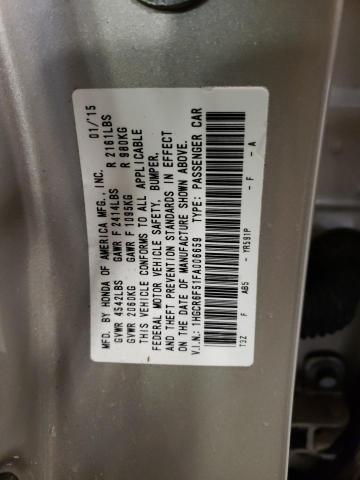 1HGCR6F51FA006659 - 2015 HONDA ACCORD HYBRID EXL GOLD photo 12