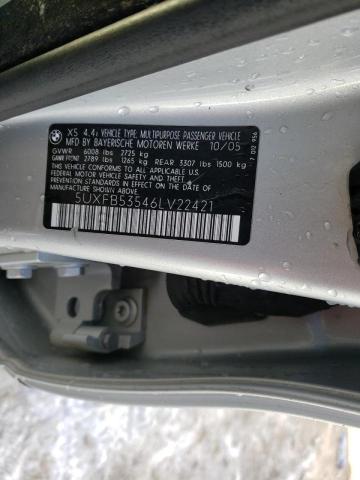 5UXFB53546LV22421 - 2006 BMW X5 4.4I SILVER photo 13