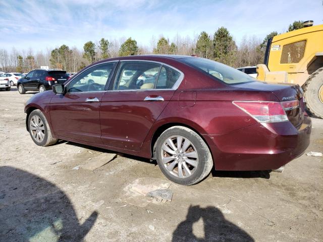 1HGCP3F82BA000975 - 2011 HONDA ACCORD EXL BURGUNDY photo 2