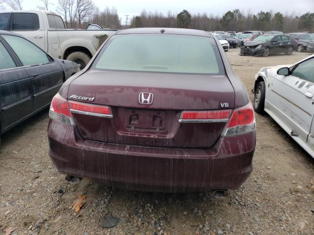 1HGCP3F82BA000975 - 2011 HONDA ACCORD EXL BURGUNDY photo 6