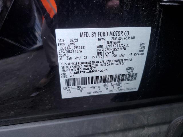 5LM5J7XC2MGL12340 - 2021 LINCOLN AVIATOR RESERVE BLACK photo 12