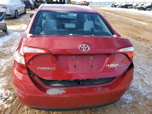 2T1BURHE0EC221029 - 2014 TOYOTA COROLLA L RED photo 6