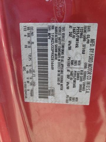 1FMZU32P9XZB16449 - 1999 FORD EXPLORER Qırmızı foto 13