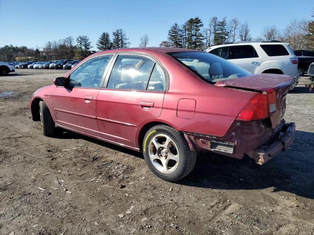 2HGES26725H538350 - 2005 HONDA CIVIC EX RED photo 2