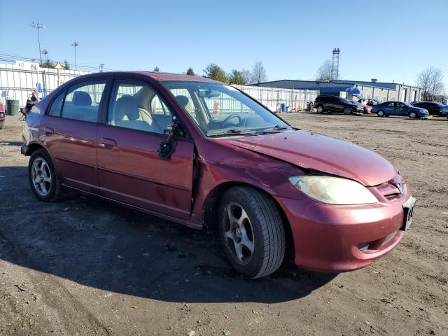 2HGES26725H538350 - 2005 HONDA CIVIC EX RED photo 4