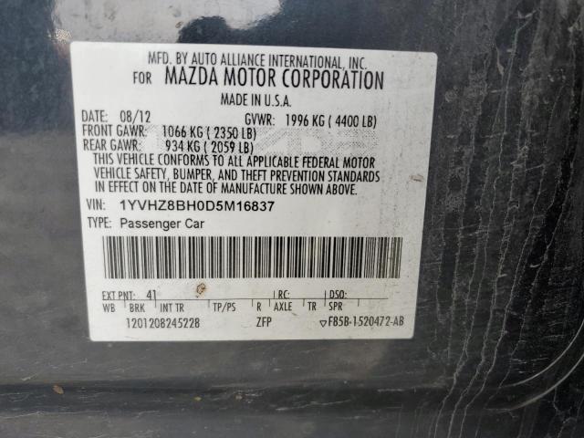 1YVHZ8BH0D5M16837 - 2013 MAZDA 6 SPORT CHARCOAL photo 12