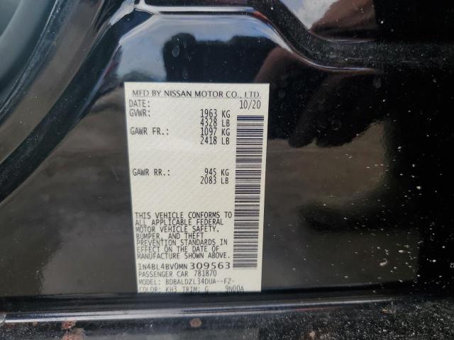 1N4BL4BV0MN309563 - 2021 NISSAN ALTIMA S BLACK photo 12