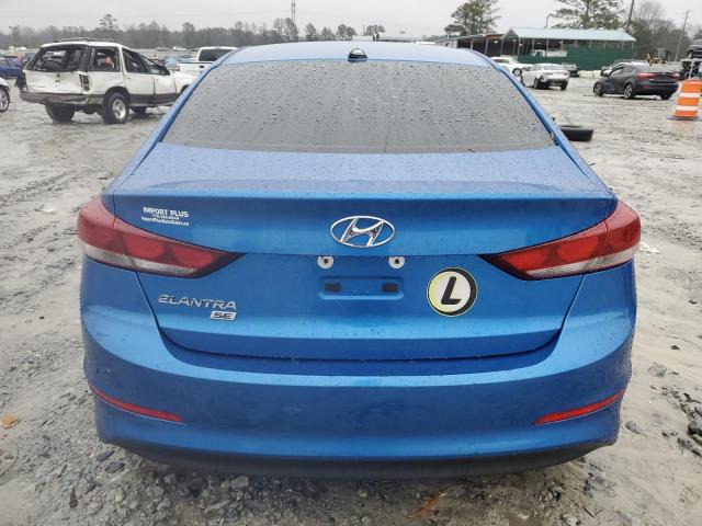 KMHD74LF2HU082608 - 2017 HYUNDAI ELANTRA SE BLUE photo 6