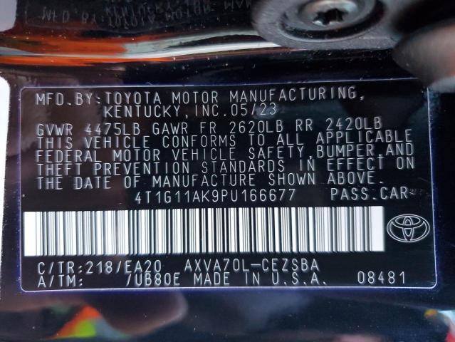 4T1G11AK9PU166677 - 2023 TOYOTA CAMRY SE NIGHT SHADE BLACK photo 13