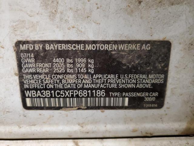 WBA3B1C5XFP681186 - 2015 BMW 320 I WHITE photo 12