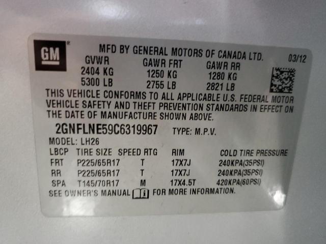 2GNFLNE59C6319967 - 2012 CHEVROLET EQUINOX LT SILVER photo 13