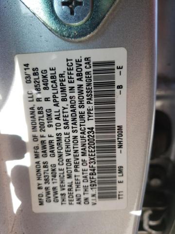 19XFB4F3XEE200234 - 2014 HONDA CIVIC HYBRID L SILVER photo 12