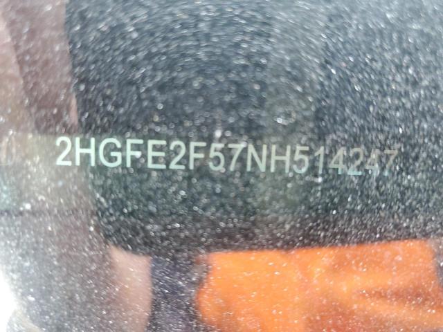 2HGFE2F57NH514247 - 2022 HONDA CIVIC SPORT 红色 照片 12