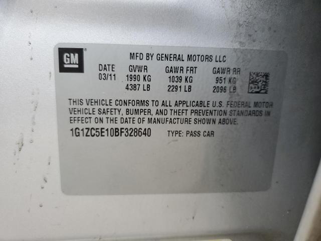 1G1ZC5E10BF328640 - 2011 CHEVROLET MALIBU 1LT Gümüş foto 12