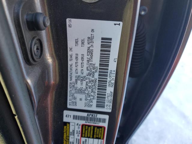 5TFUY5F12GX559042 - 2016 TOYOTA TUNDRA DOUBLE CAB SR/SR5 GRAY photo 12