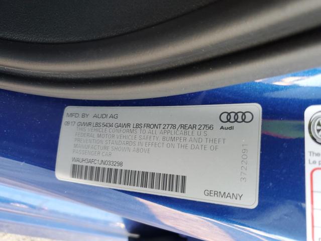 WAUH3AFC1JN033298 - 2018 AUDI A6 PRESTIGE ლურჯი ფოტო 13