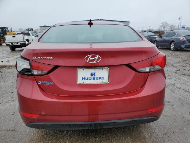 5NPDH4AE9GH732944 - 2016 HYUNDAI ELANTRA SE RED photo 6