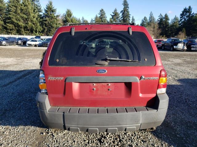 1FMYU96H66KC08854 - 2006 FORD ESCAPE HEV RED photo 6